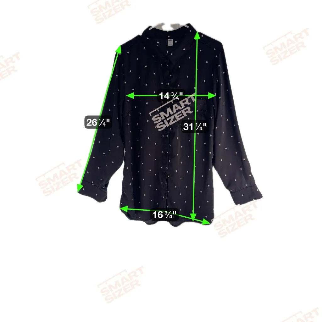 Old Navy Black and White Polka Dot Women’s Shirt - Image 5