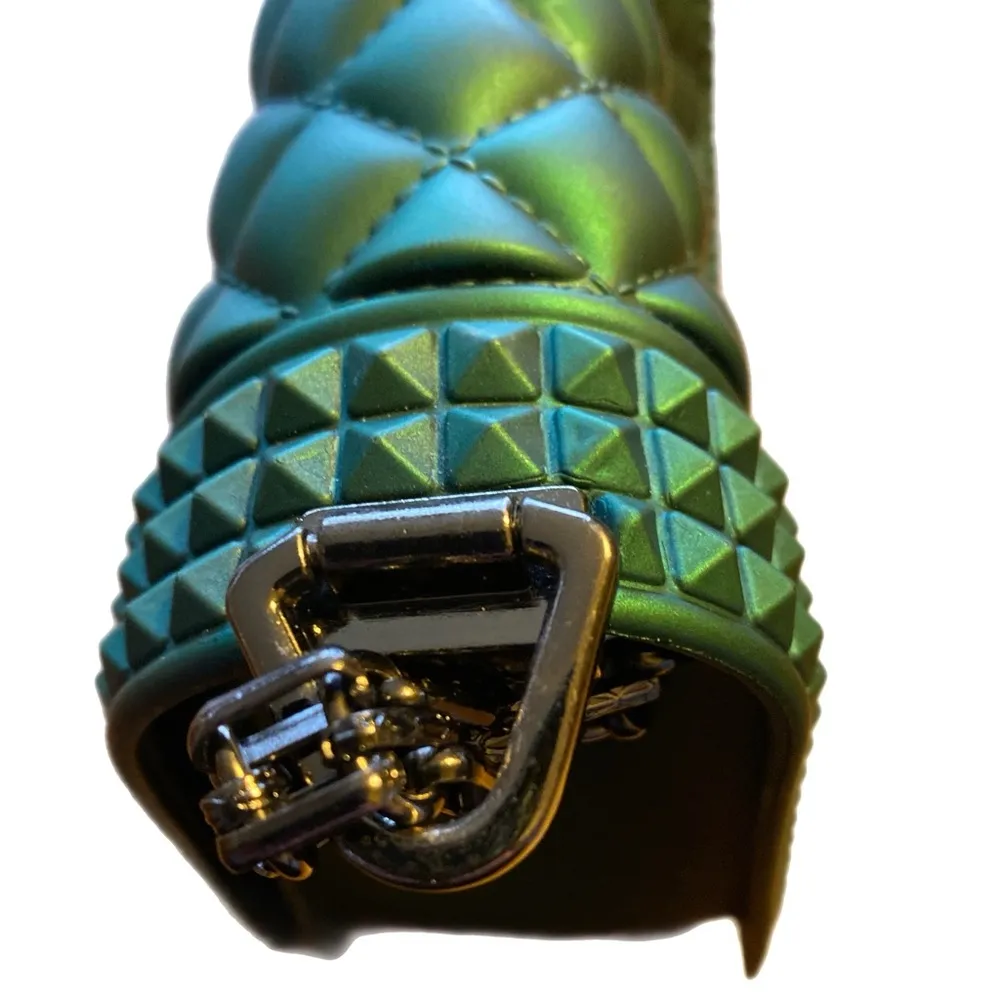 Jelly purse with gunmetal/tungsten chain Green - Image 3
