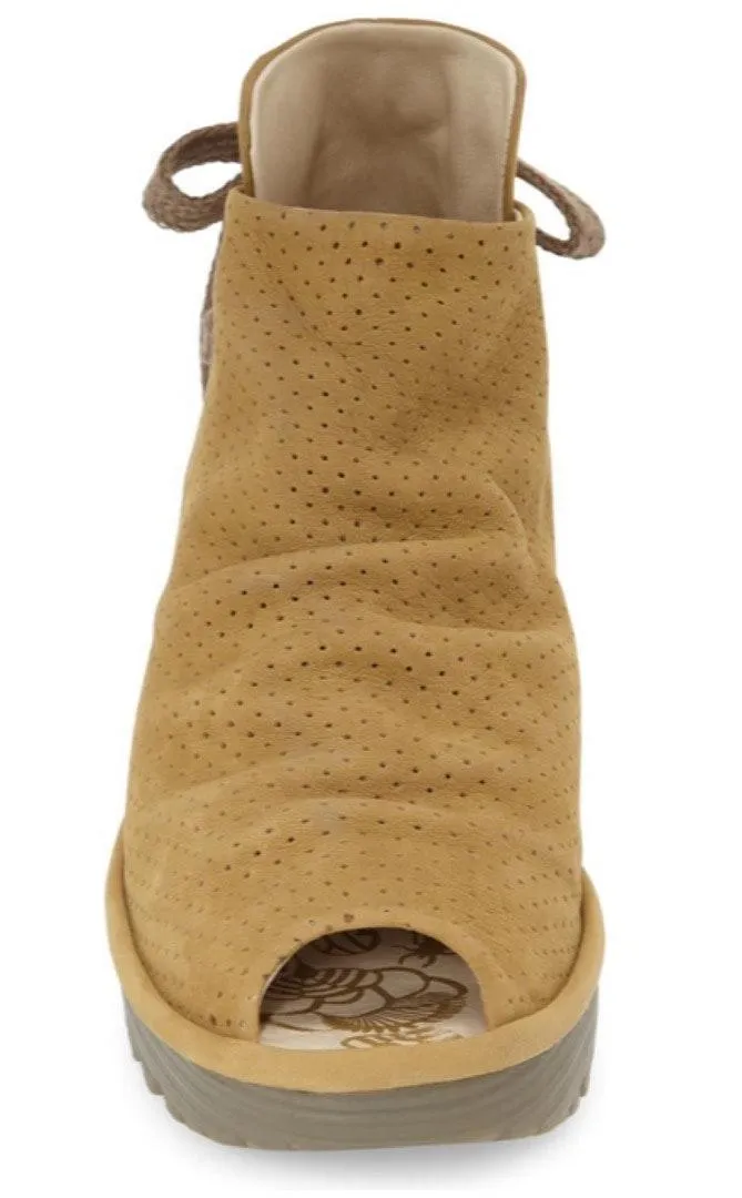 Fly London “Yull” Mustard Platform Wedge Booties - Image 8