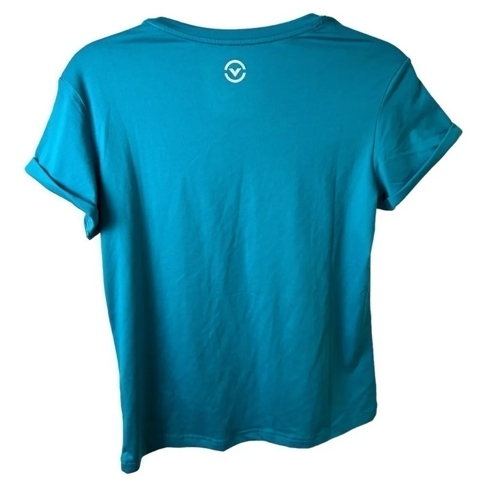 Virus Shirt Womens Extra Small Short Sleeve Basic Tee Shirt Big Logo Athletic Blue Size XS - Image 2