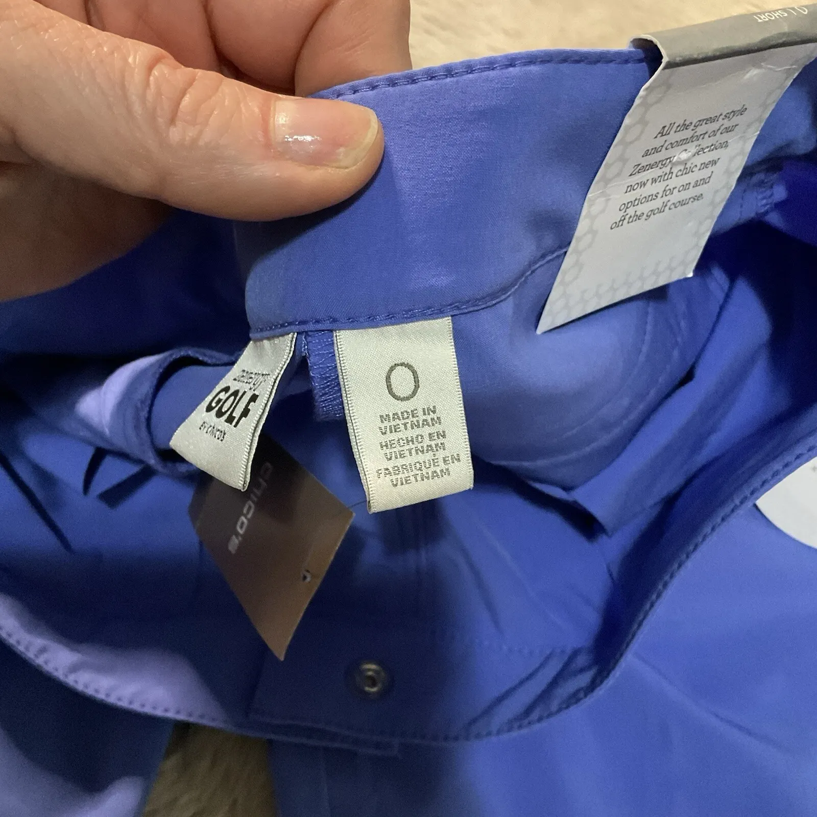 Zenergy Golf By Chico's Womens Hannah Short Purple Size 0 Zip Pocket NWT Bermuda - Image 5