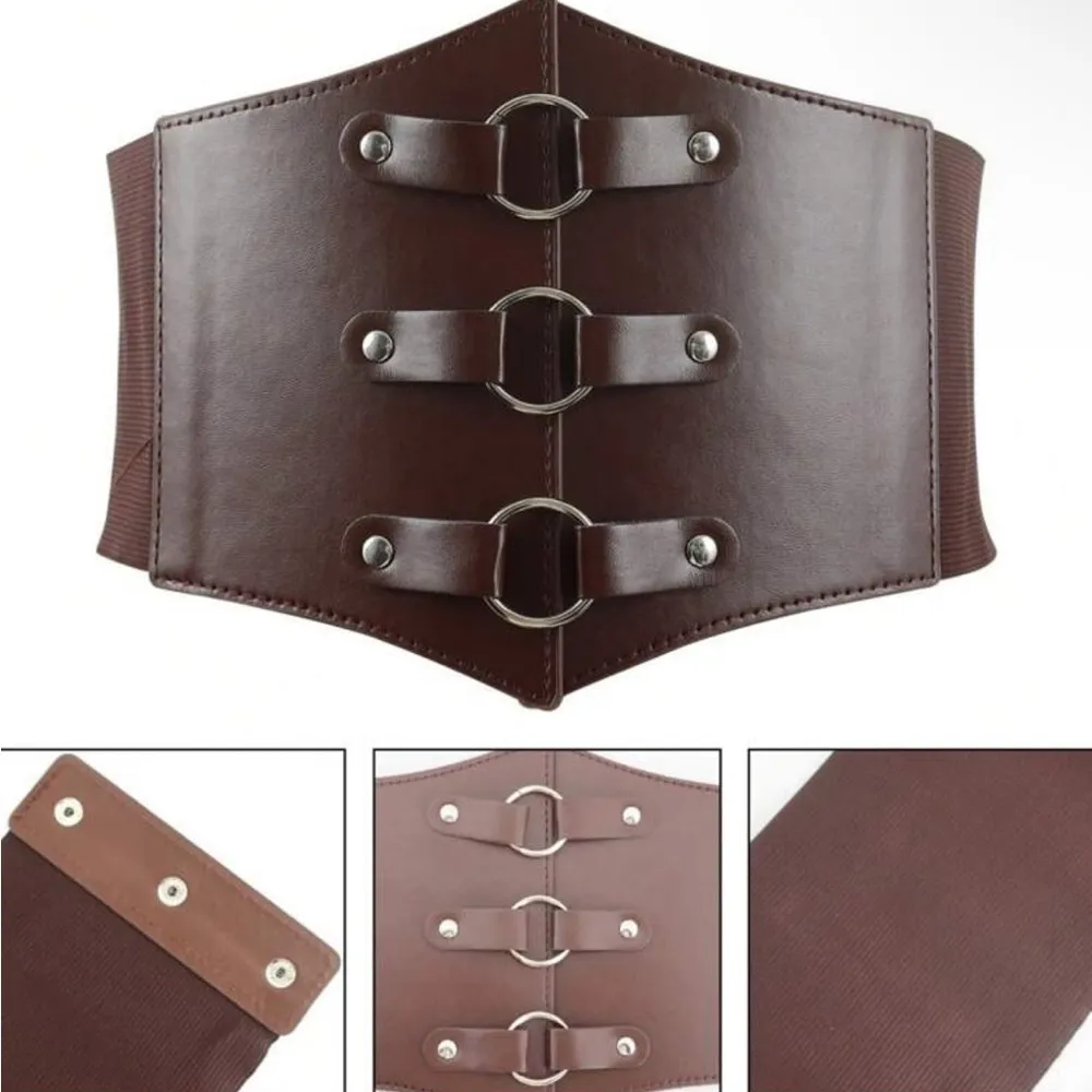 Brown O Ring Corset Belt New - Image 2