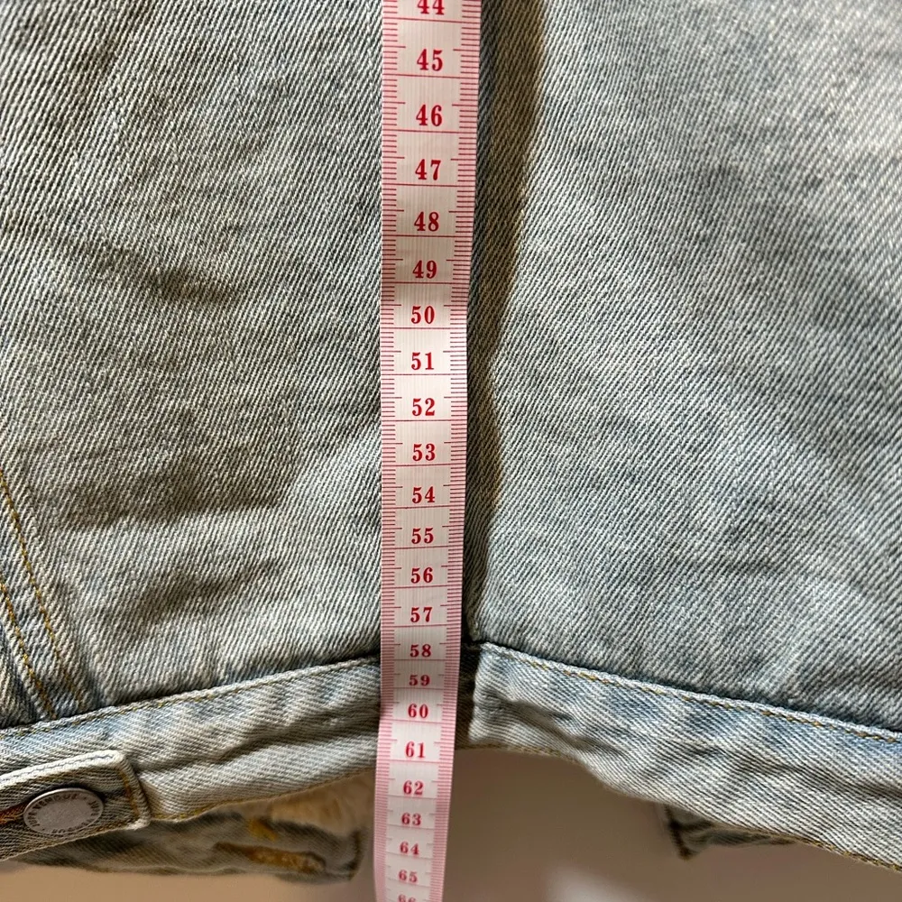 Denim Jacket with faux fur Blue - Image 7