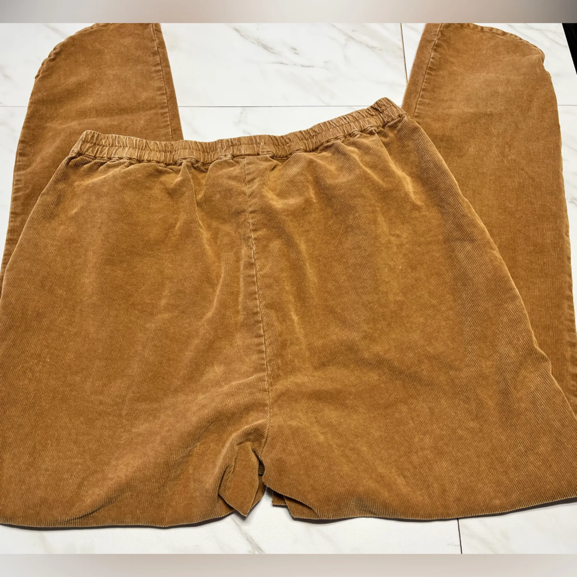 Marine Layer Allison Camel Brown Corduroy elastic waistband pants size medium - Image 4