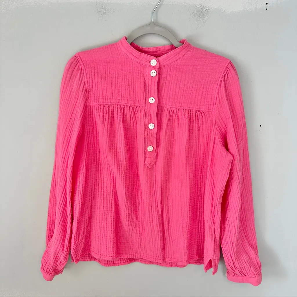 J.Crew Fresco Top Gauze Pink Medium - Image 2