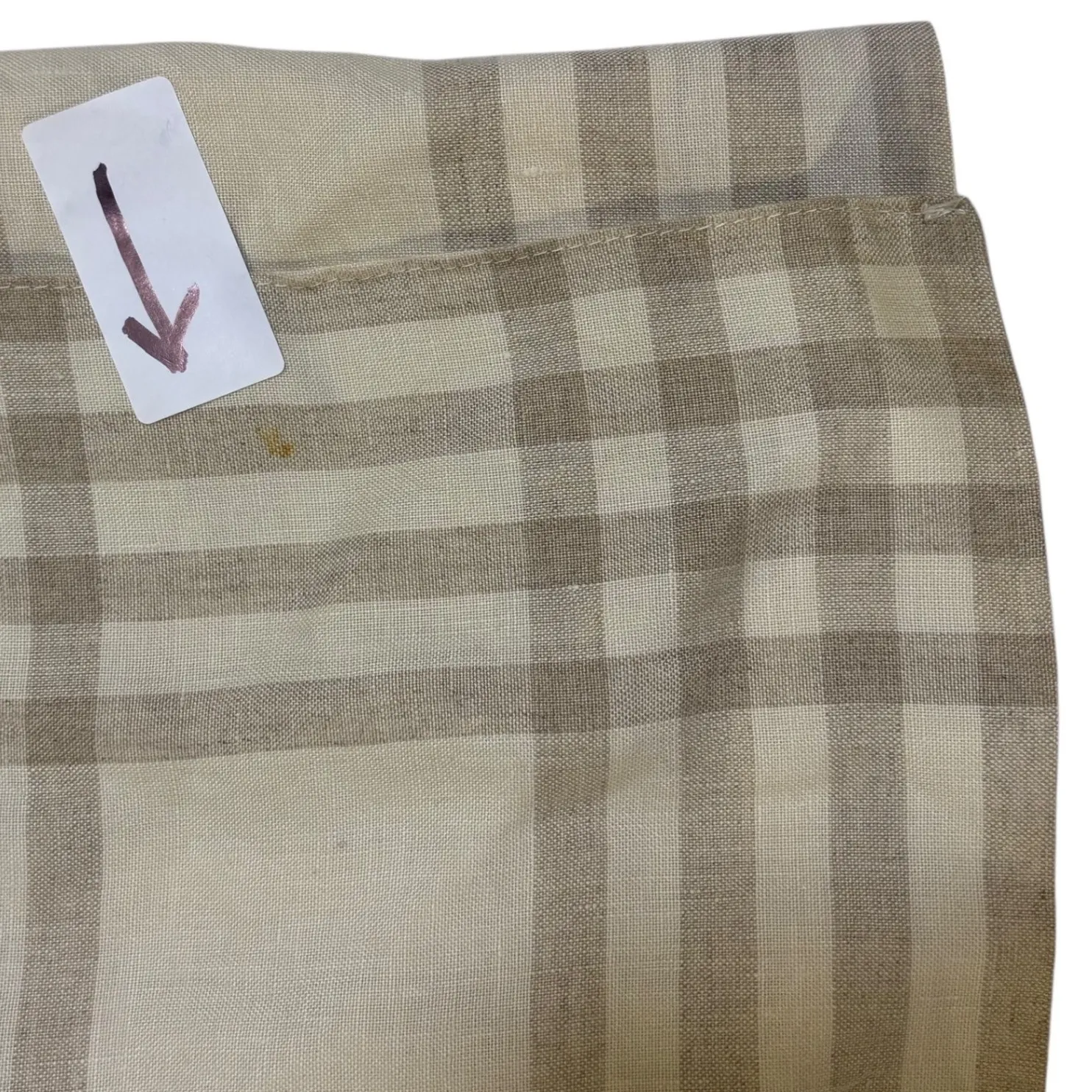 Liz Claiborne Plaid Linen Skirt Petite Collection Beige Striped Career Size‎ 6* - Image 8