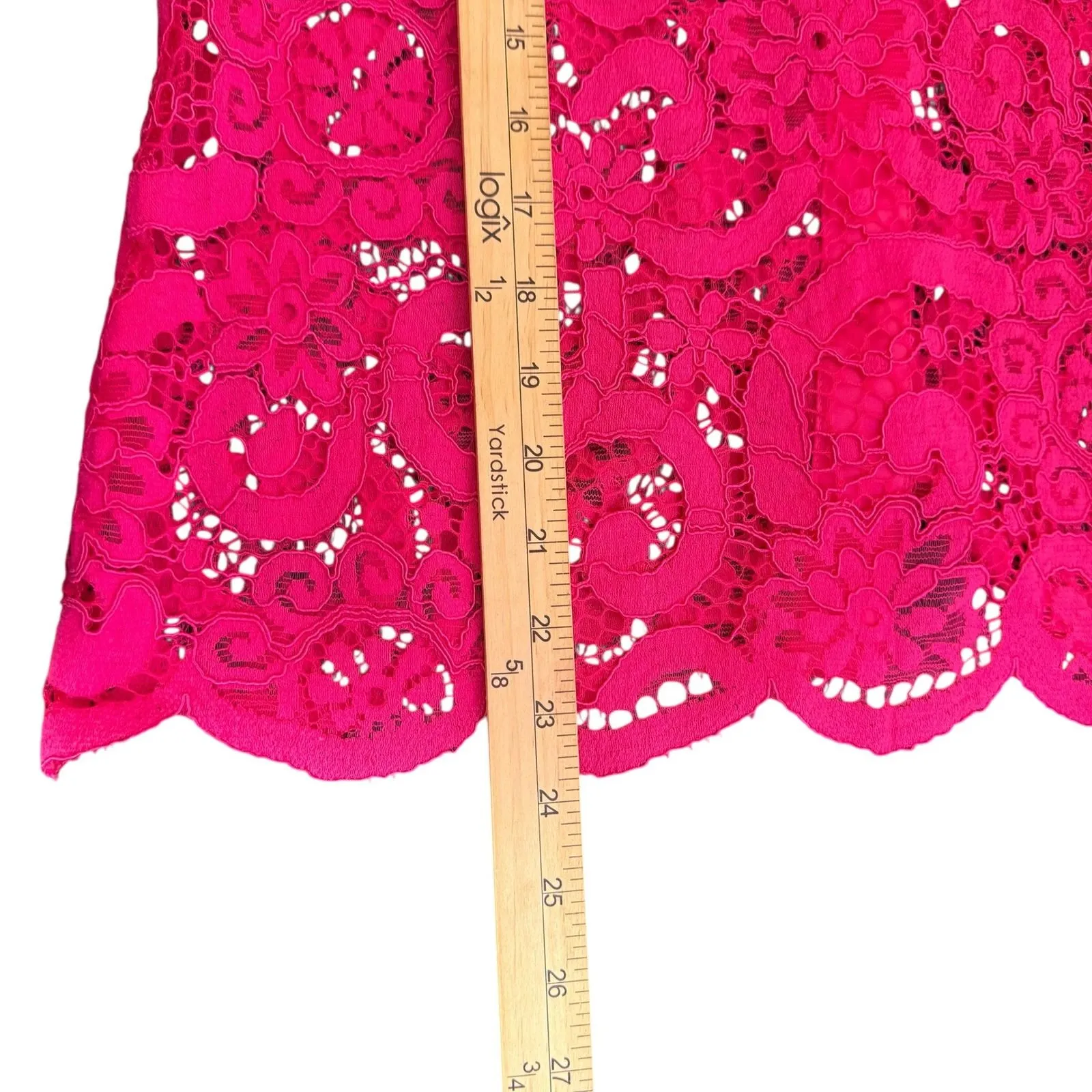 Nanette Lepore Puff Sleeve‎ Button Up Floral Lace Top Size M Pink See Through - Image 11