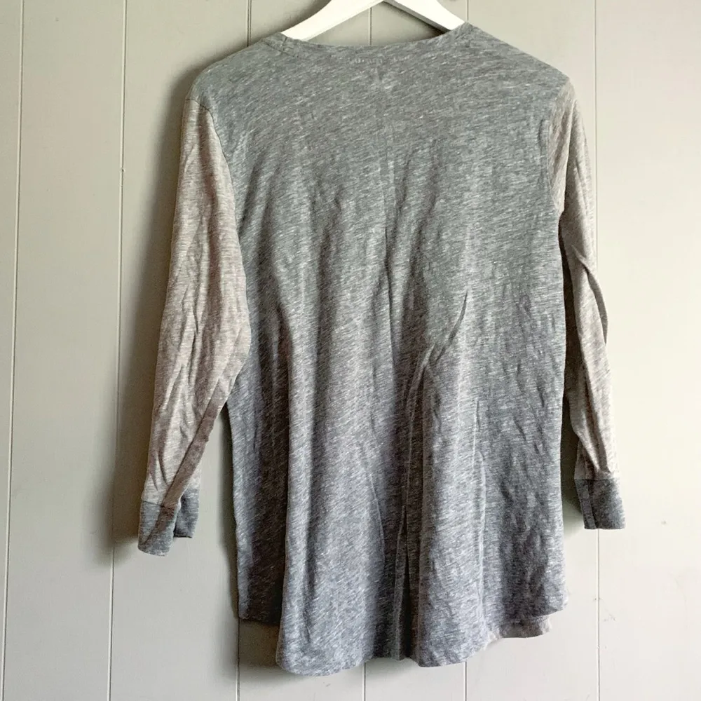 RUFF HEWN Gray Cotton Rear Burnout Long Sleeve Tee - Image 2