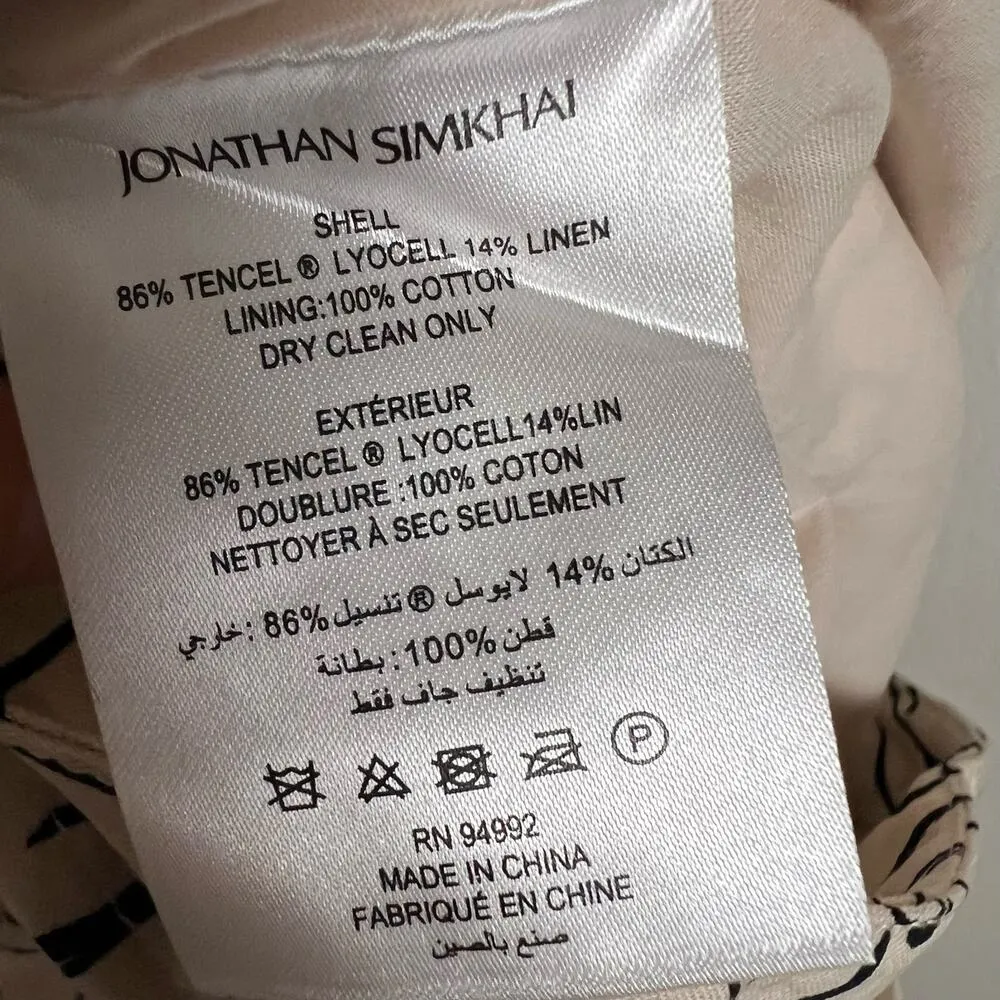 Jonathan Simkhai Beige Floral Linen Belted High Waist Shorts Size 14 Black - Image 9