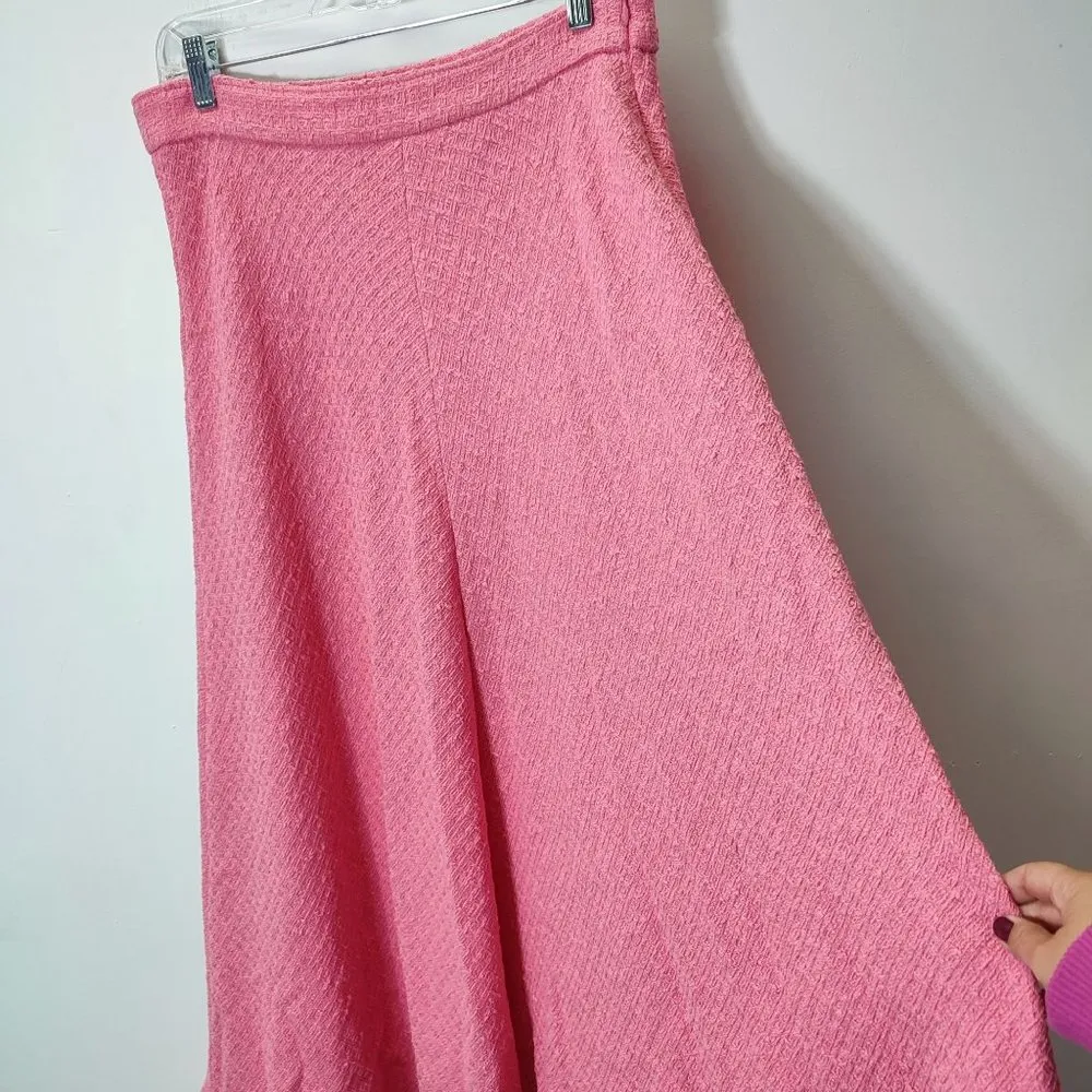Long Textured A Line Barbie Pink Skirt 2929/469 size L - Image 12