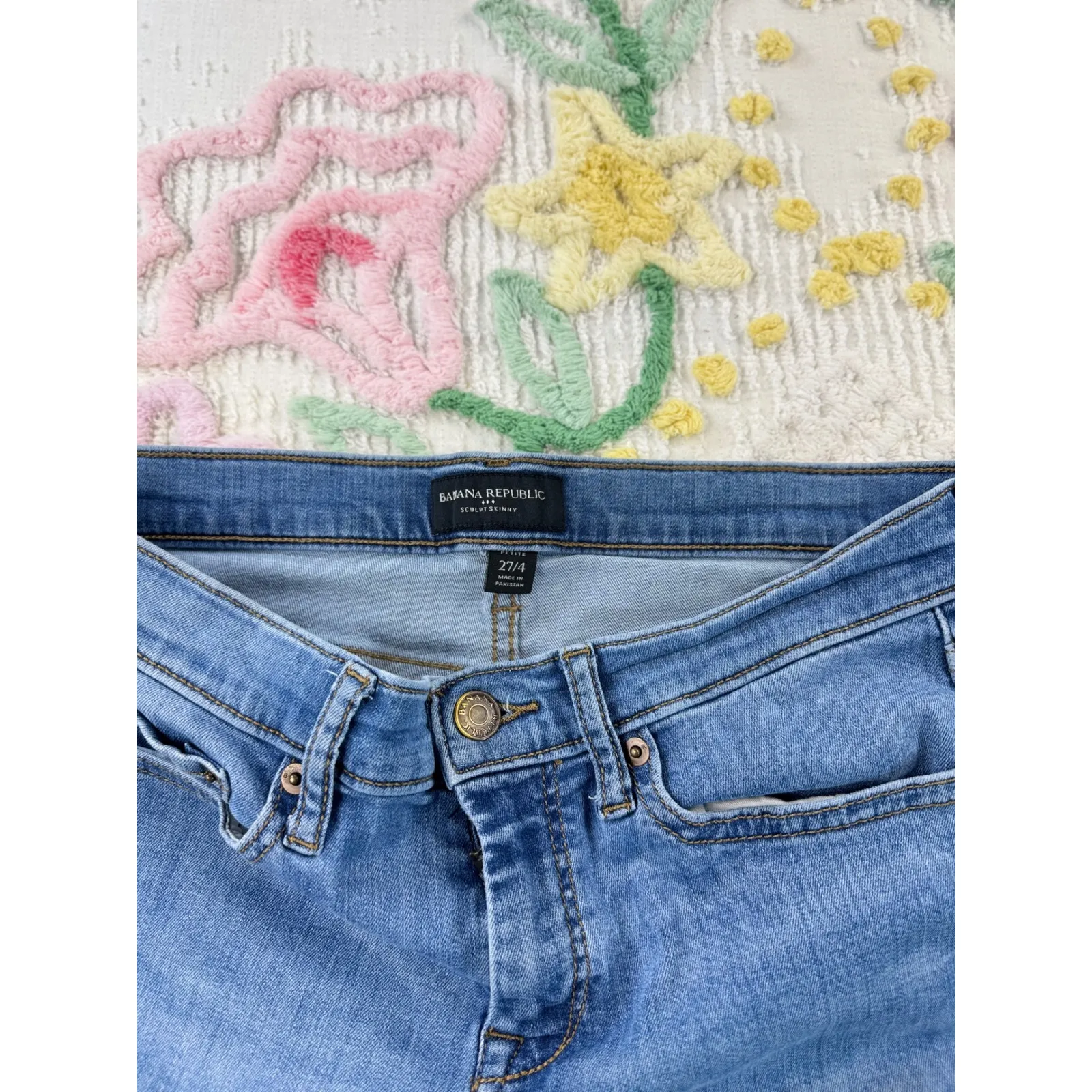 Banana Republic Sculpt Skinny Petite Jeans Medium Wash Size 27x4 - Image 5