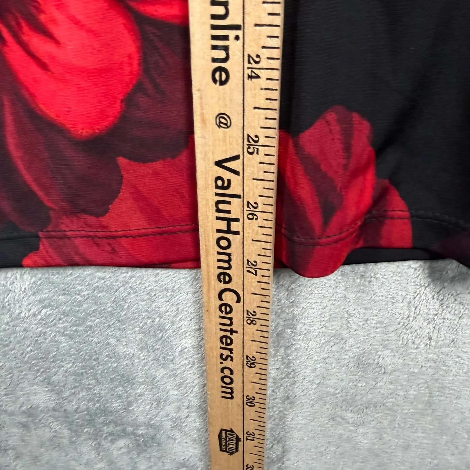 Prelude Red Floral Rhinestone Cold Shoulder Blouse Banded Waist Party Top Medium Size L - Image 11