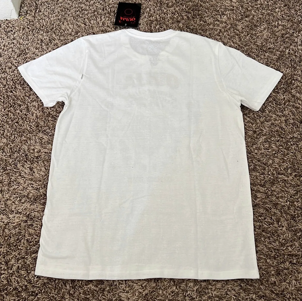 Unisex White Printed Tee Size L - Image 6