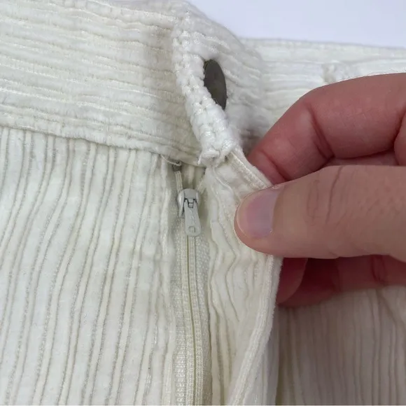 Pasta Vintage Cream White Corduroy Straight Pencil Skirt Women Size 8 Cotton - Image 5