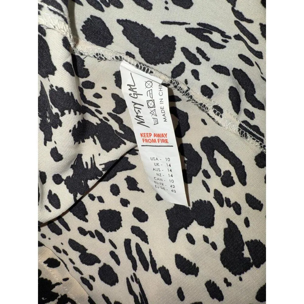 Nasty Gal size 10 leopard midi skirt with slit - Image 6