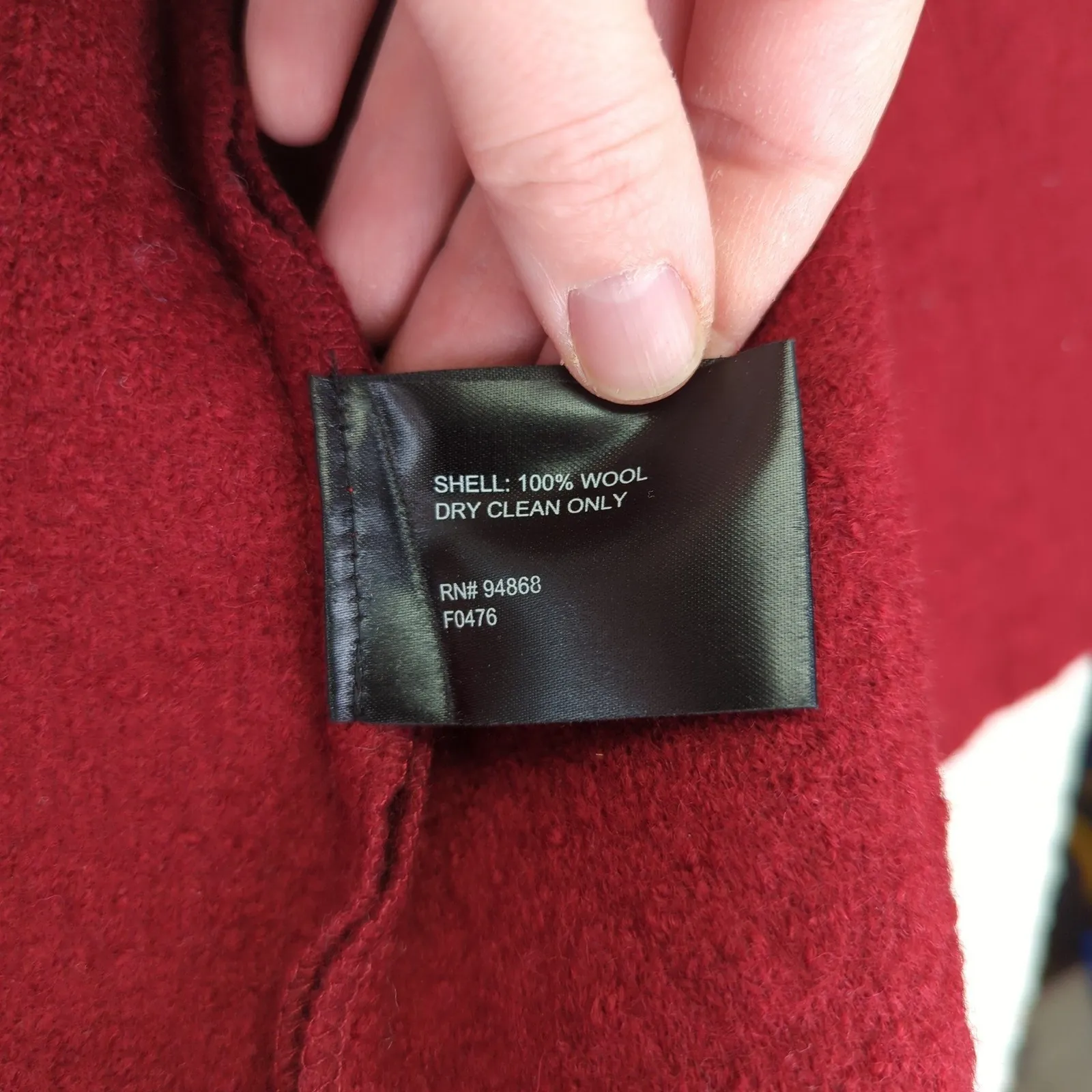 Ashley B Bernardo Women's Red Wool Blend Bell Sleeve‎ Button Front Jacket L Size L - Image 5