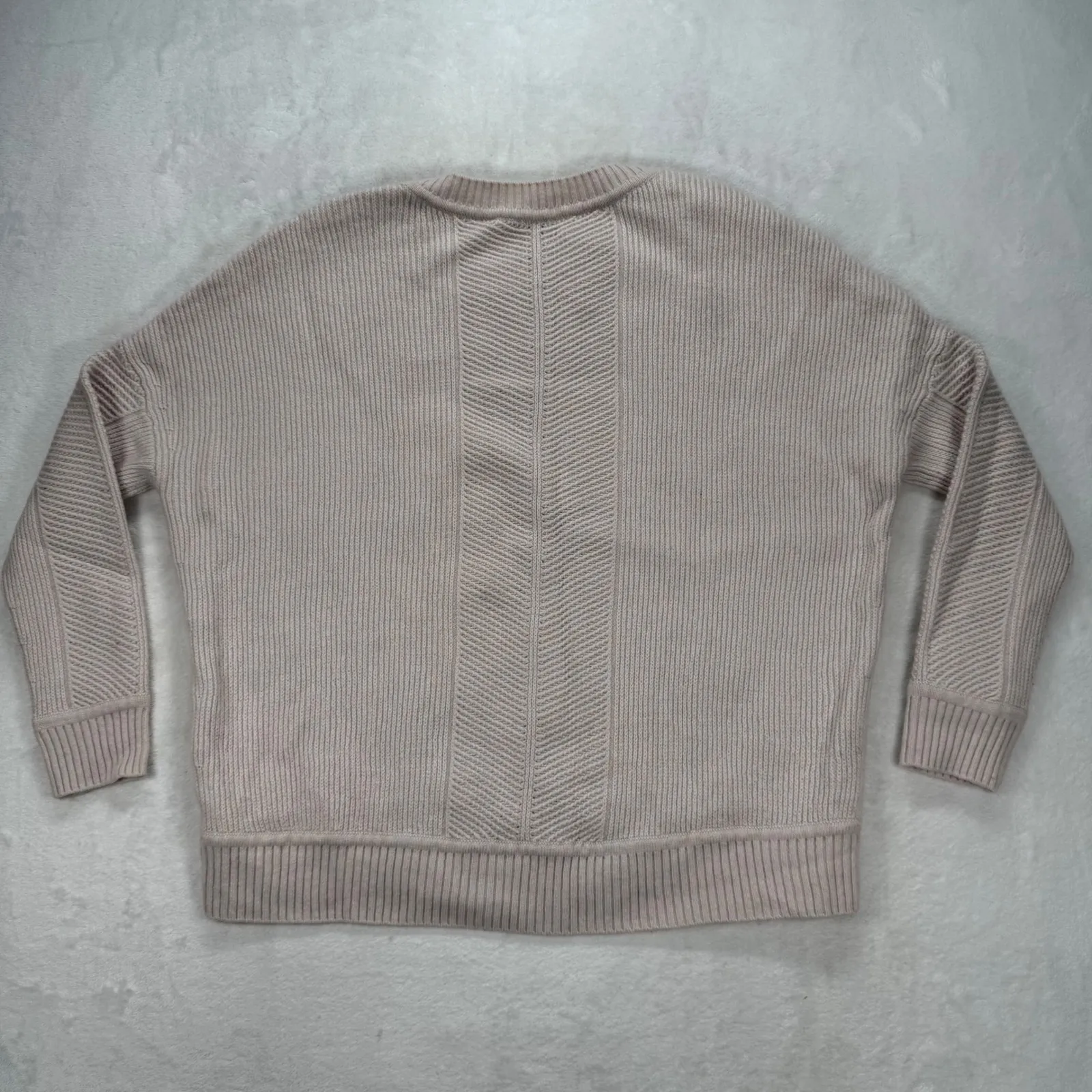 Athleta Wool Cashmere Sweater Ribbed Knit‎ Pullover Long Sleeve Beige Size M - Image 8