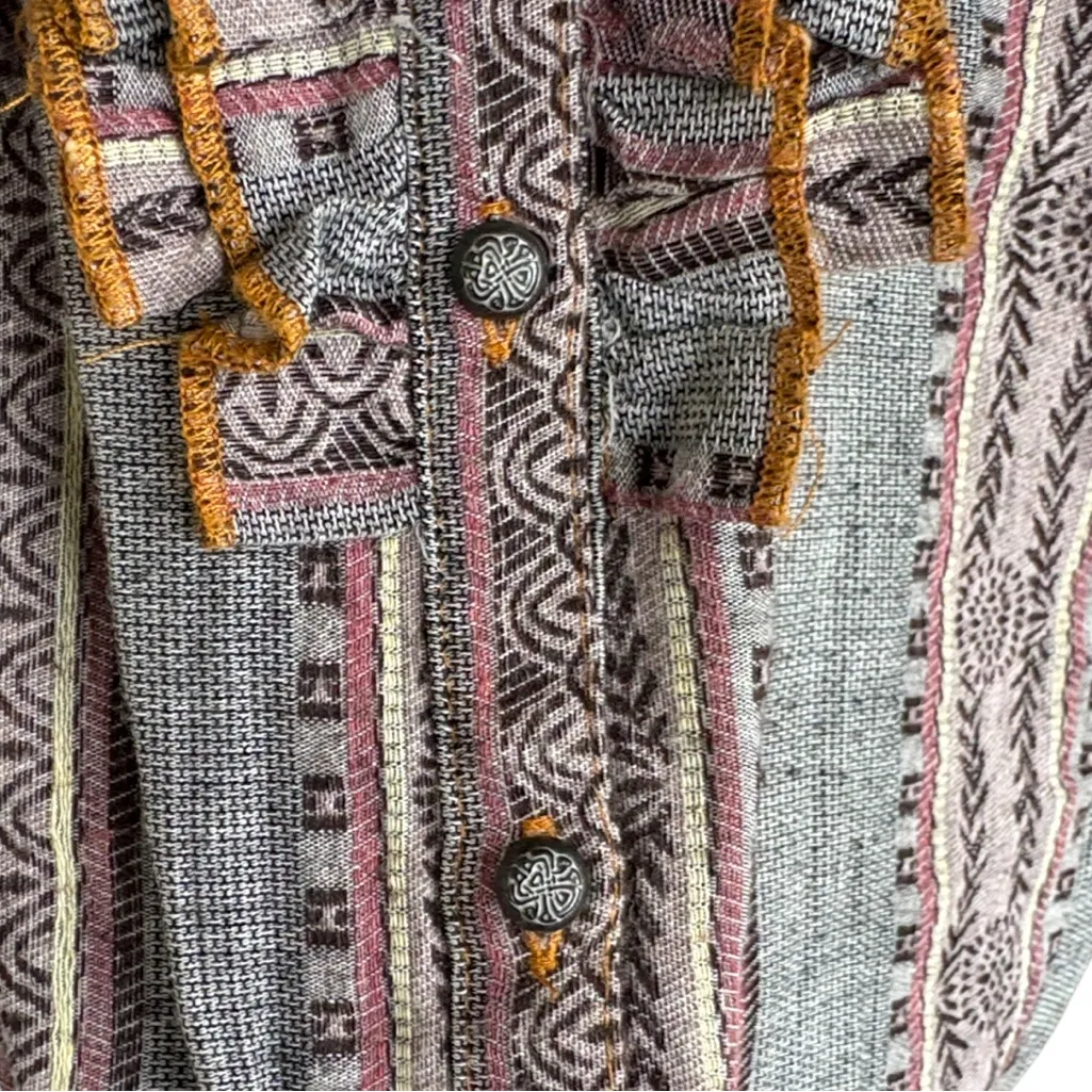 EUC Anthropologie Aratta silent Journey Mixed Fabric Shirt Dress Size Large - Image 5