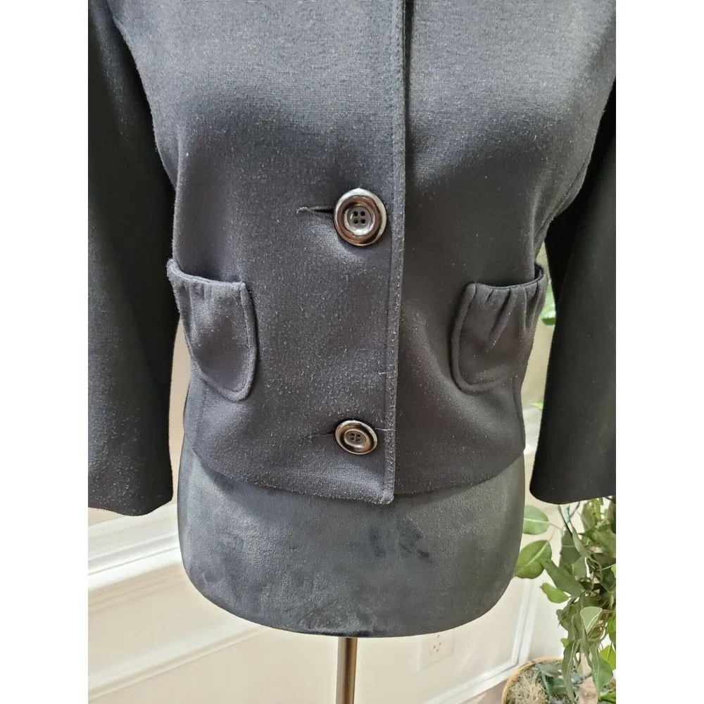 Spiegel  Women's Black Polyester Long Sleeve Buttons Front Casual Jackets Size 8 - Image 3