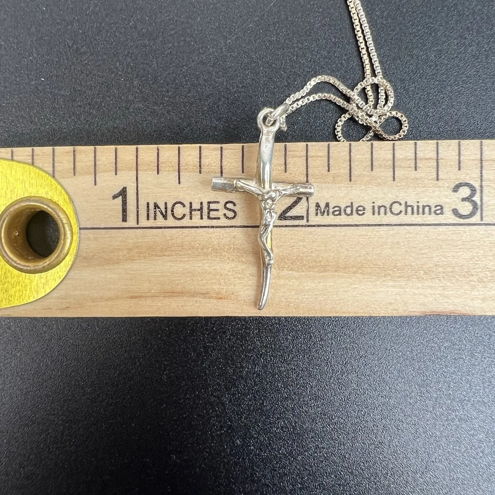 Sterling Silver 925 Crucifix Cross Pendant Chain Necklace Italy Dainty - Image 10