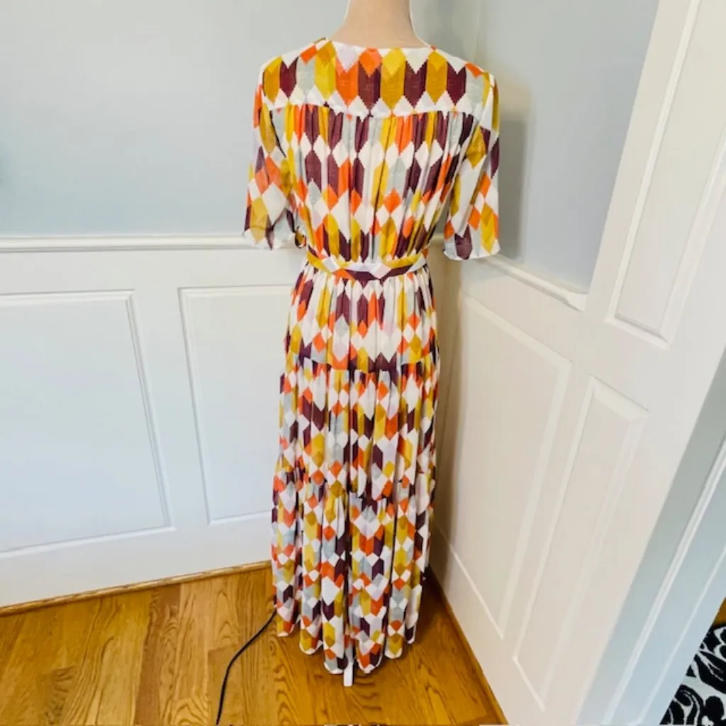 Roller Rabbit | Norma Gertrude Geo Print Wrap Maxi Dress - Size XS/ S - Image 5