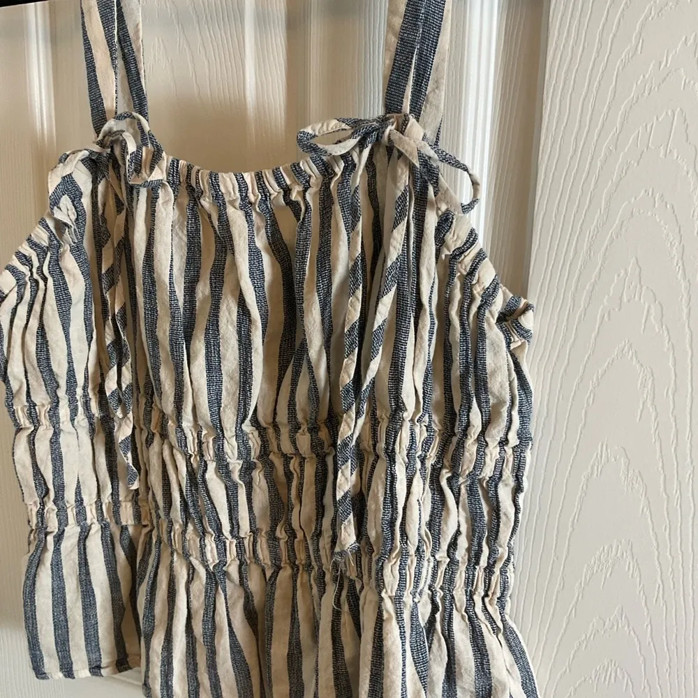 Women's Peplum Tank Top Universal Thread Cream Stripe Sz X-Large - Image 5