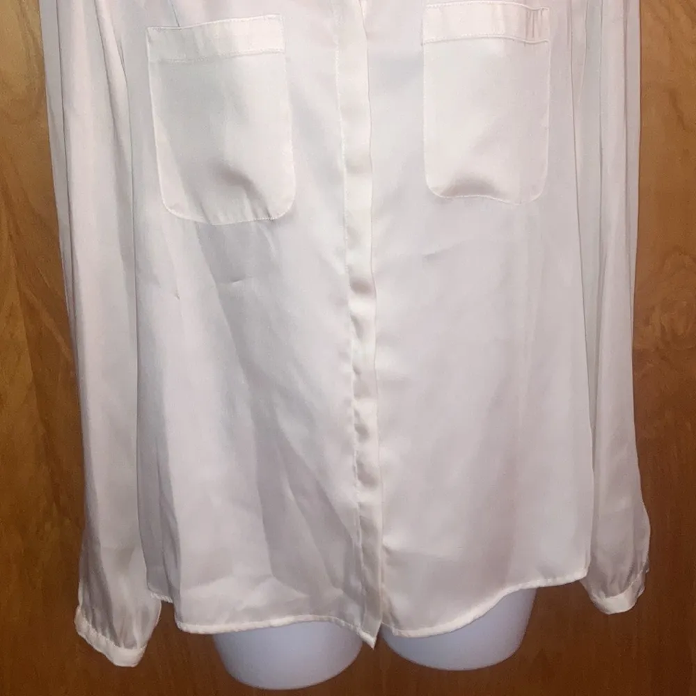 Cream Off White Liz Claiborne Button Down Shirt Size Small - Image 3