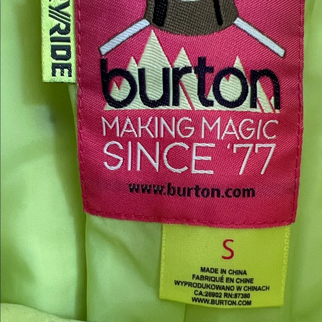 Burton Women's FLY PT Blue Snowboarding Pants Dryride Size Small Yellow - Image 8