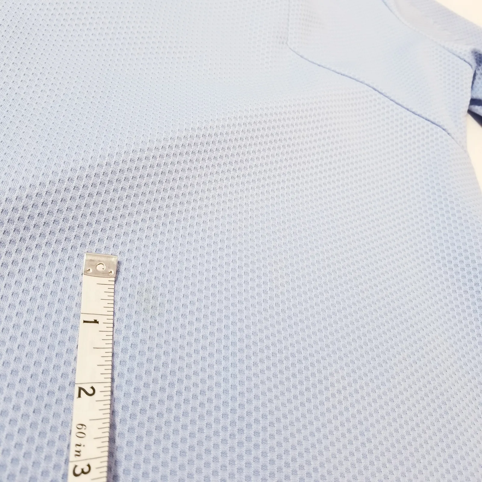 Salomon 1/4 zip Textured Mock Neck Light Blue Sweater Long Sleeves - Image 8