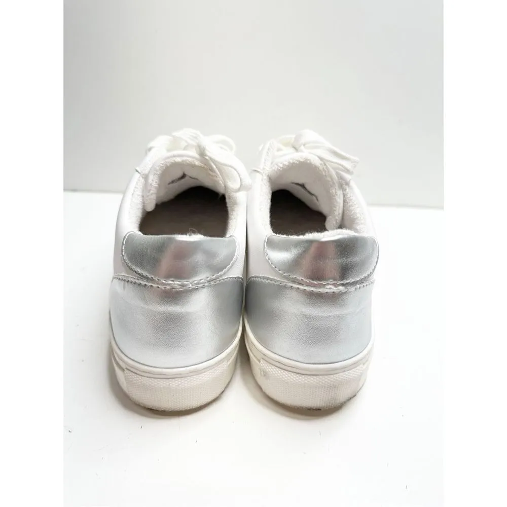 Steve Madden Shoes Womens Size 10 Ravia Sneaker White and Silver Lace Up - Image 3