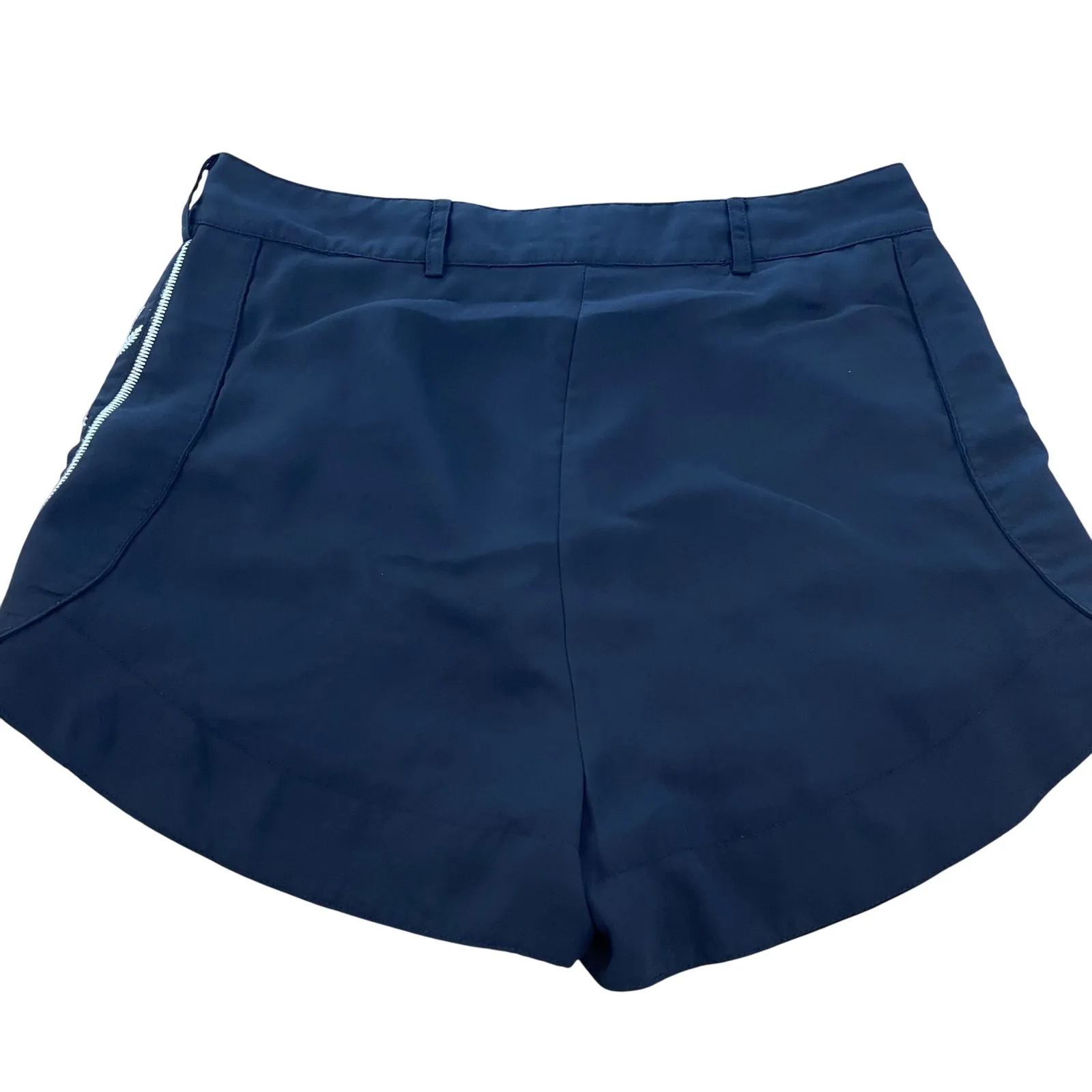 Black‎ Embroidered Shorts Women's Medium Floral Polyester Black - Image 2