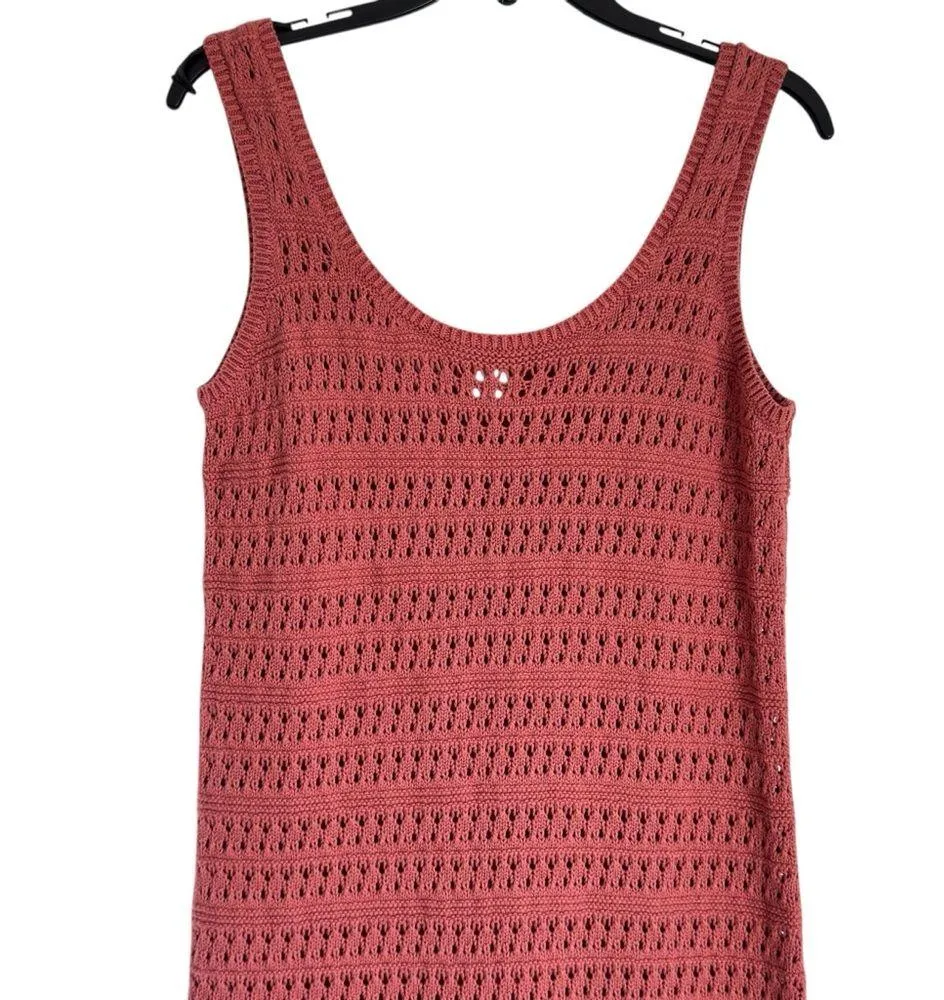 Old Navy Fitted Sleeveless Crochet Swim Cover-Up Midi Dress Small - Image 5