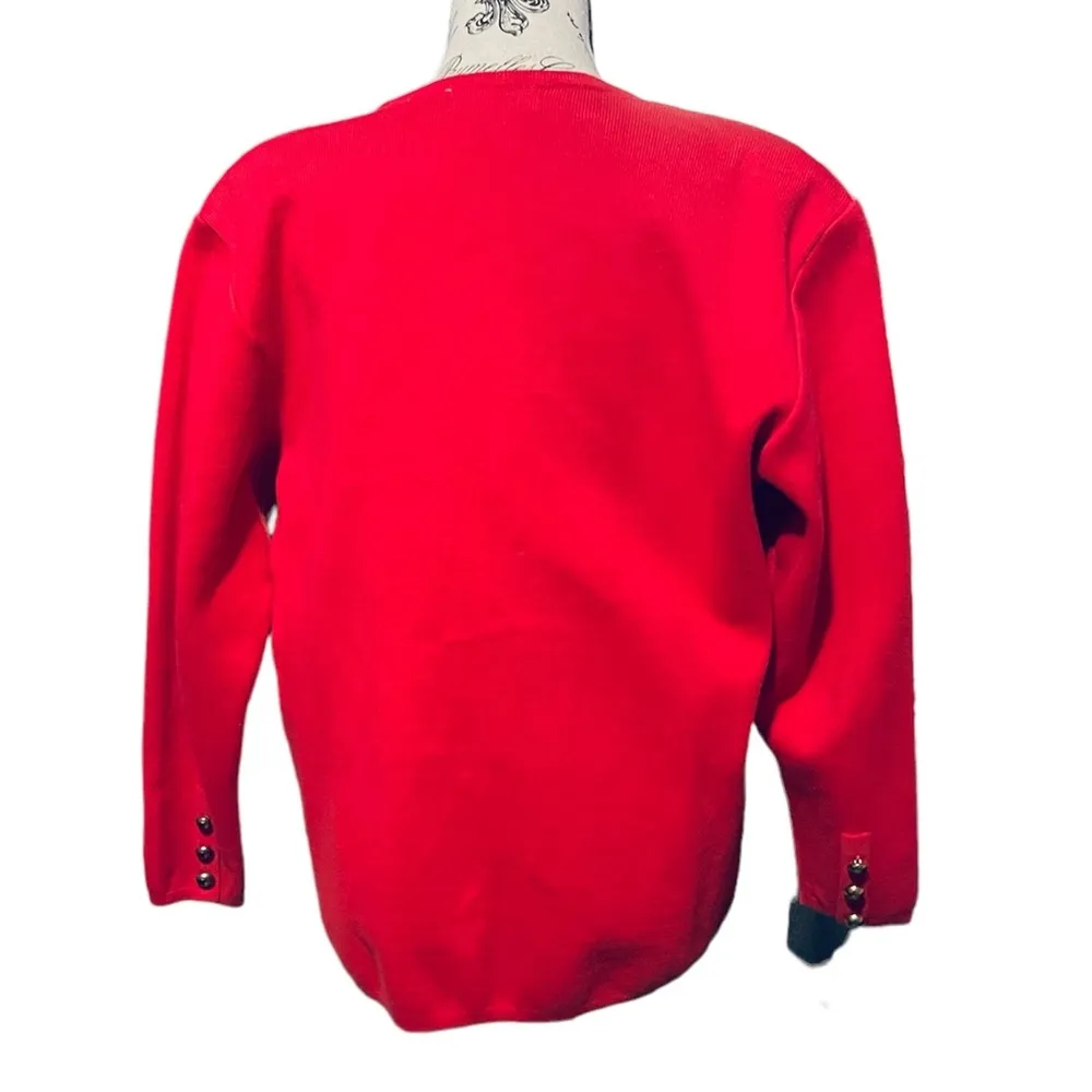 Vintage Liz Claiborne Hilary University Cardigan Lipstick Red - Image 2