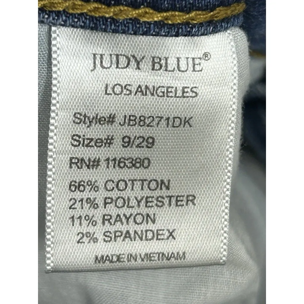 Judy Blue Relaxed Fit Jeans Capri JB8271DK Medium Wash Destroyed Women’s 9/29 - Image 4