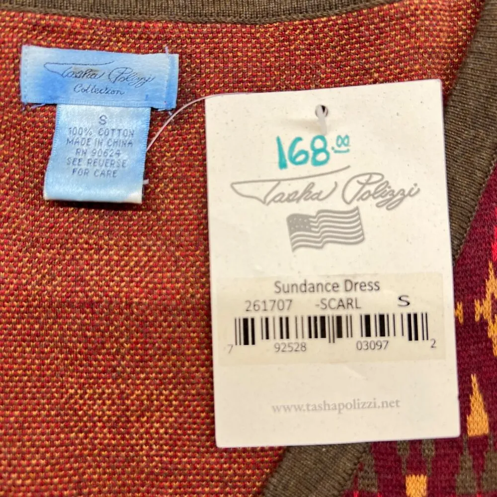 Tasha Polizzi Sundance Southwest Knit Sheath Dress Scarlett Red Size Small NWT - Image 8