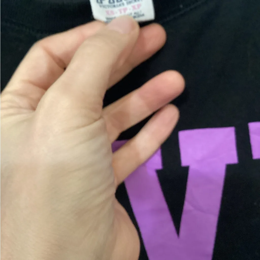 Gildan Black Sweater with Purple Love Design - Image 2