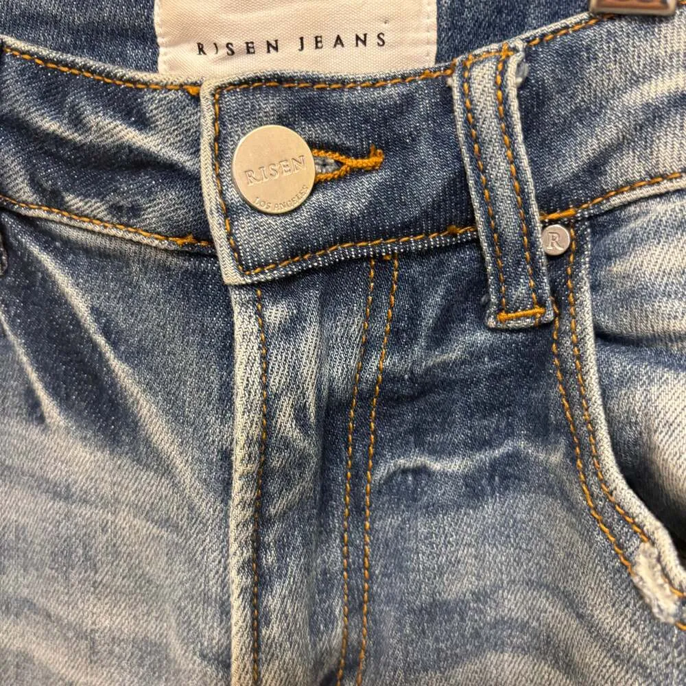 Risen Jeans High Rise Straight Jeans Dark Wash Blue Size undefined - Image 8