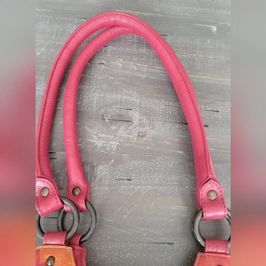 Anuschka Red Dahlia Leather Shoulder Bag - Image 16