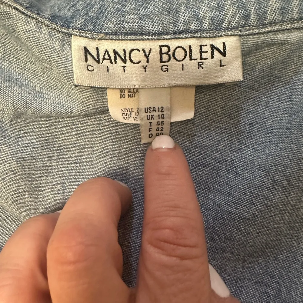 Nancy Bolen City Girl denim Italian themed jacket size 12 VINTAGE Blue - Image 5