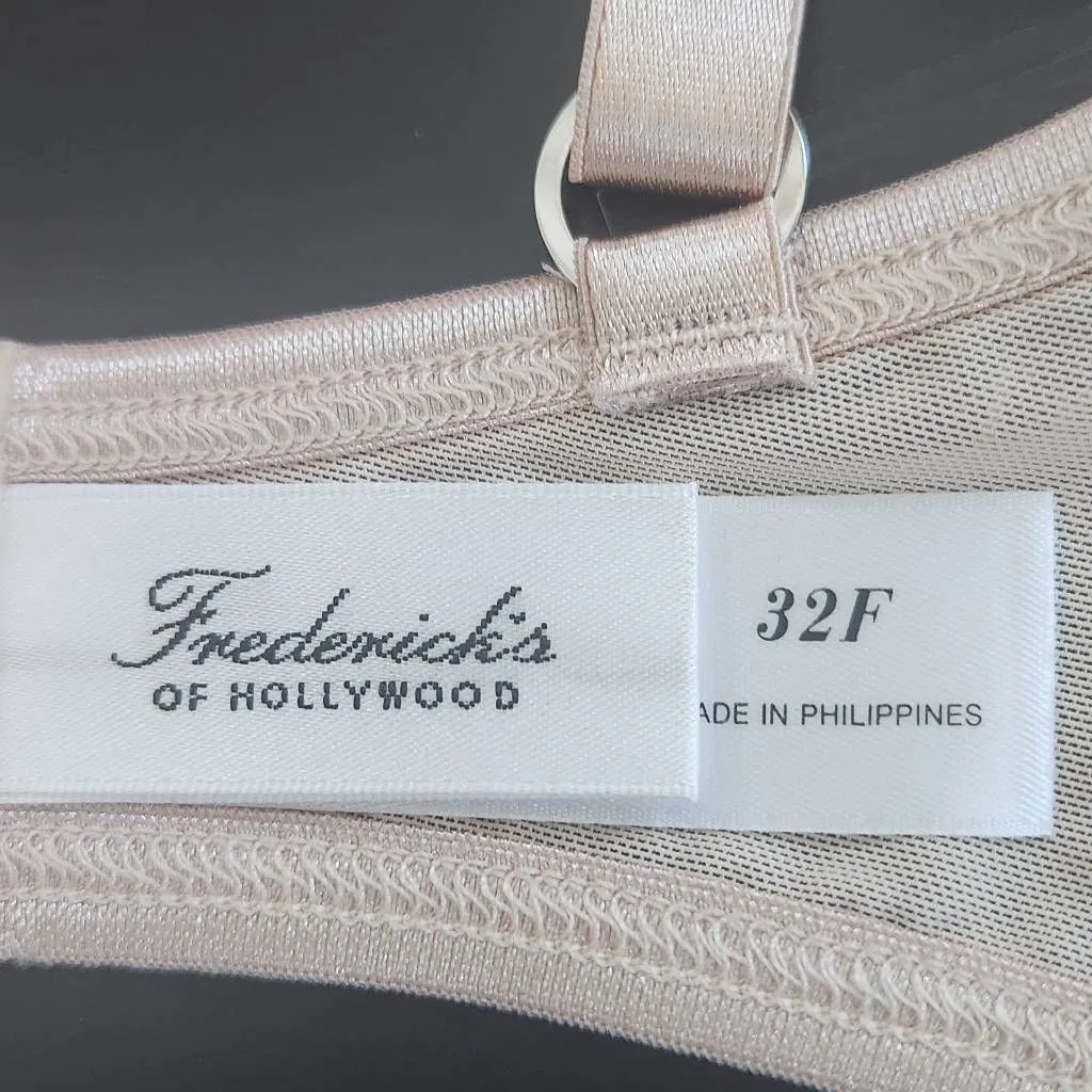 Frederick's of Hollywood Nude Mesh Balconette Bra Size 32F NWT Everyday Nude Bra - Image 8