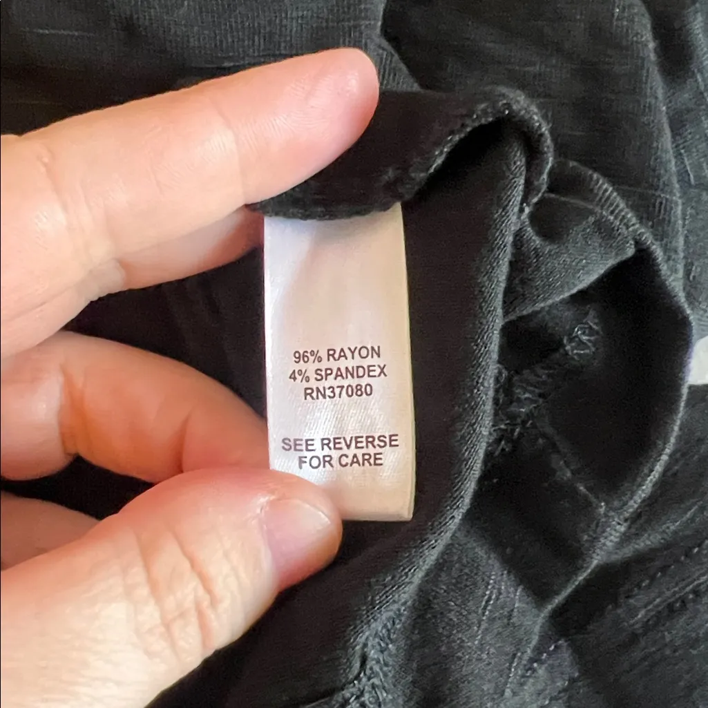 Cato Drapey Elbow Bell Sleeve VNeck TShirt Black Size XS - Image 6