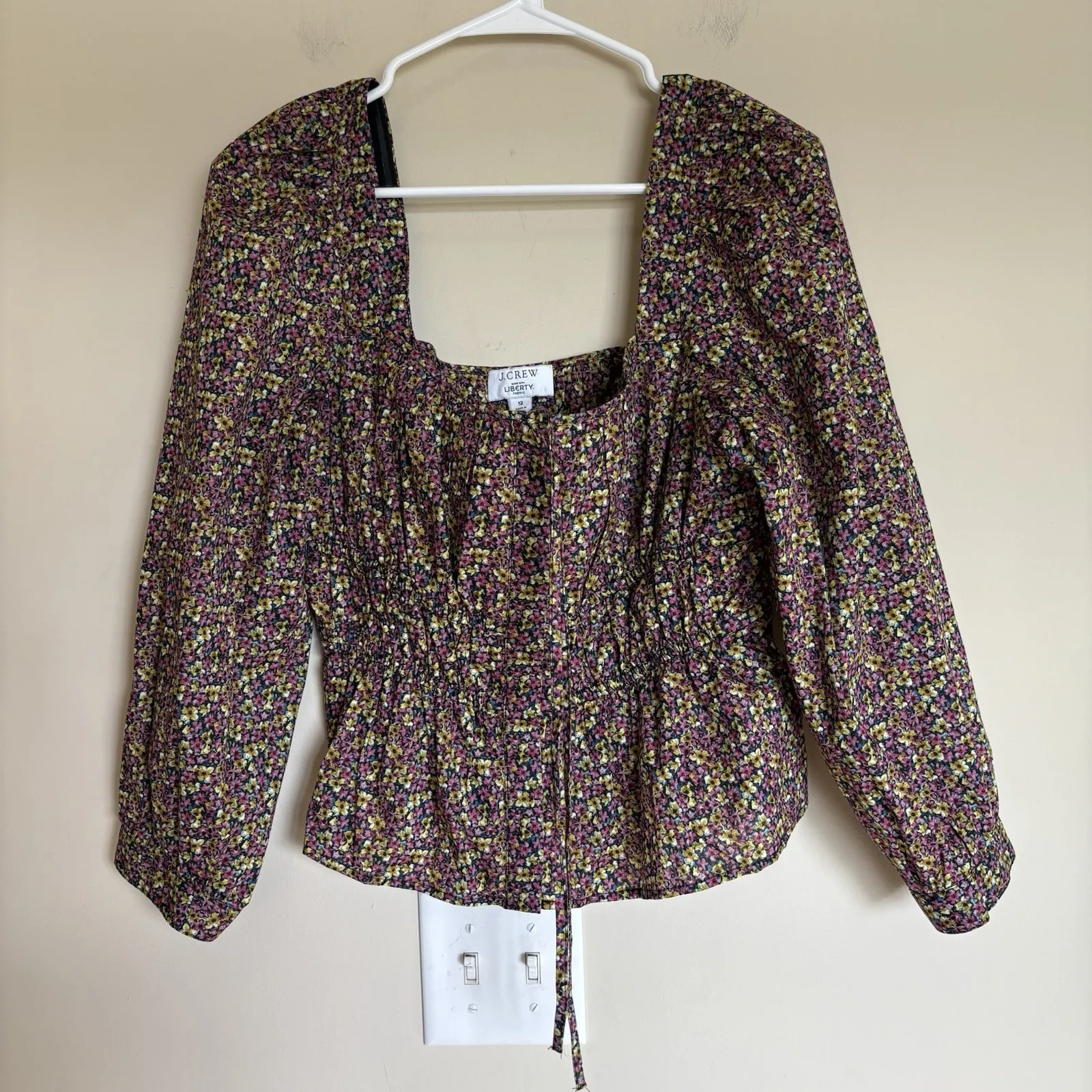 J.Crew x Liberty London 12 Cinched Waist Squareneck Cot Top Busy Izzy‎ NWOT - Image 3