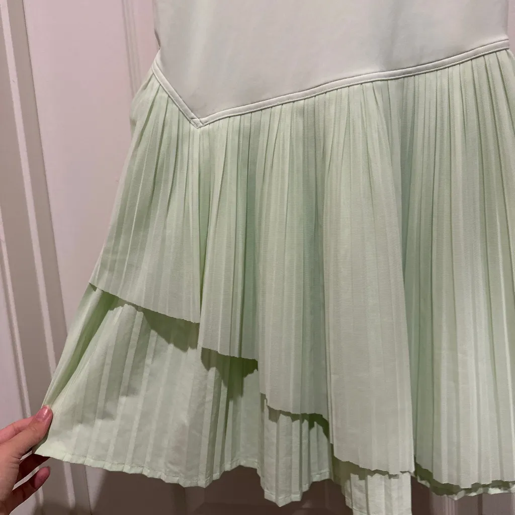 Lululemon Tiered Pleats Kohlrabi Green Tennis Dress - Image 7