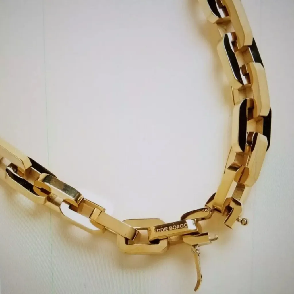 EDDIE BORGO Supra Link GOLD VERMEIL CHAIN NEW WITH CARE CARD & POUCH GIFT READY - Image 3