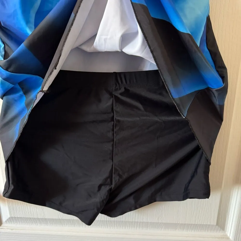 Urchics Women’s Tankini Boyshorts Swimsuit Tummy Control 2 Piece Blue Gradient M Size M - Image 6