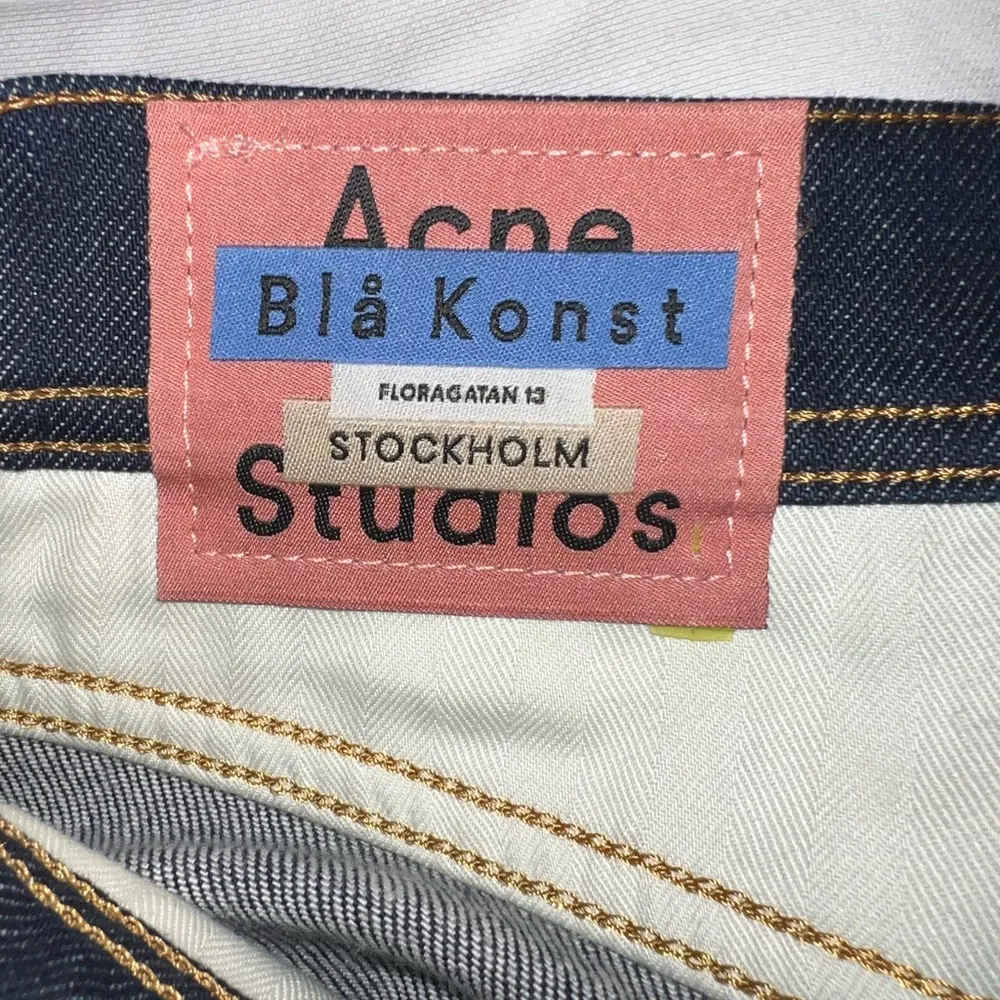 Acne Blue Straight Jeans Rigid Denim Size 27 Indigo Rinse - Image 6