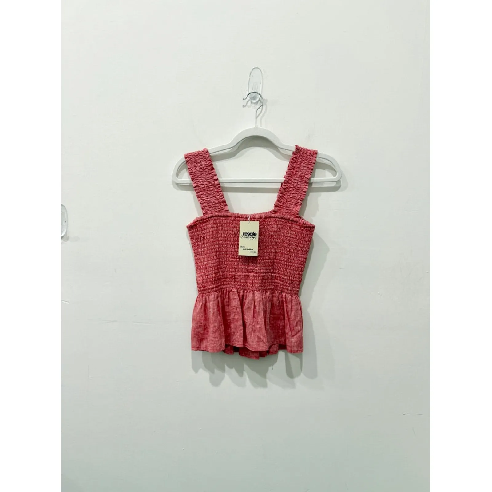 Maeve x Anthropologie Schuyler Sleevless Smocked Peplum Blouse Pink Women Size S - Image 4