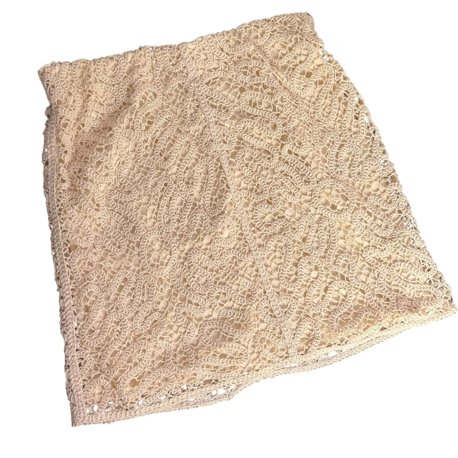 A New Day‎ Crochet Mini Skirt Size S Lined Elastic Waist A Line Festival BOHO - Image 5