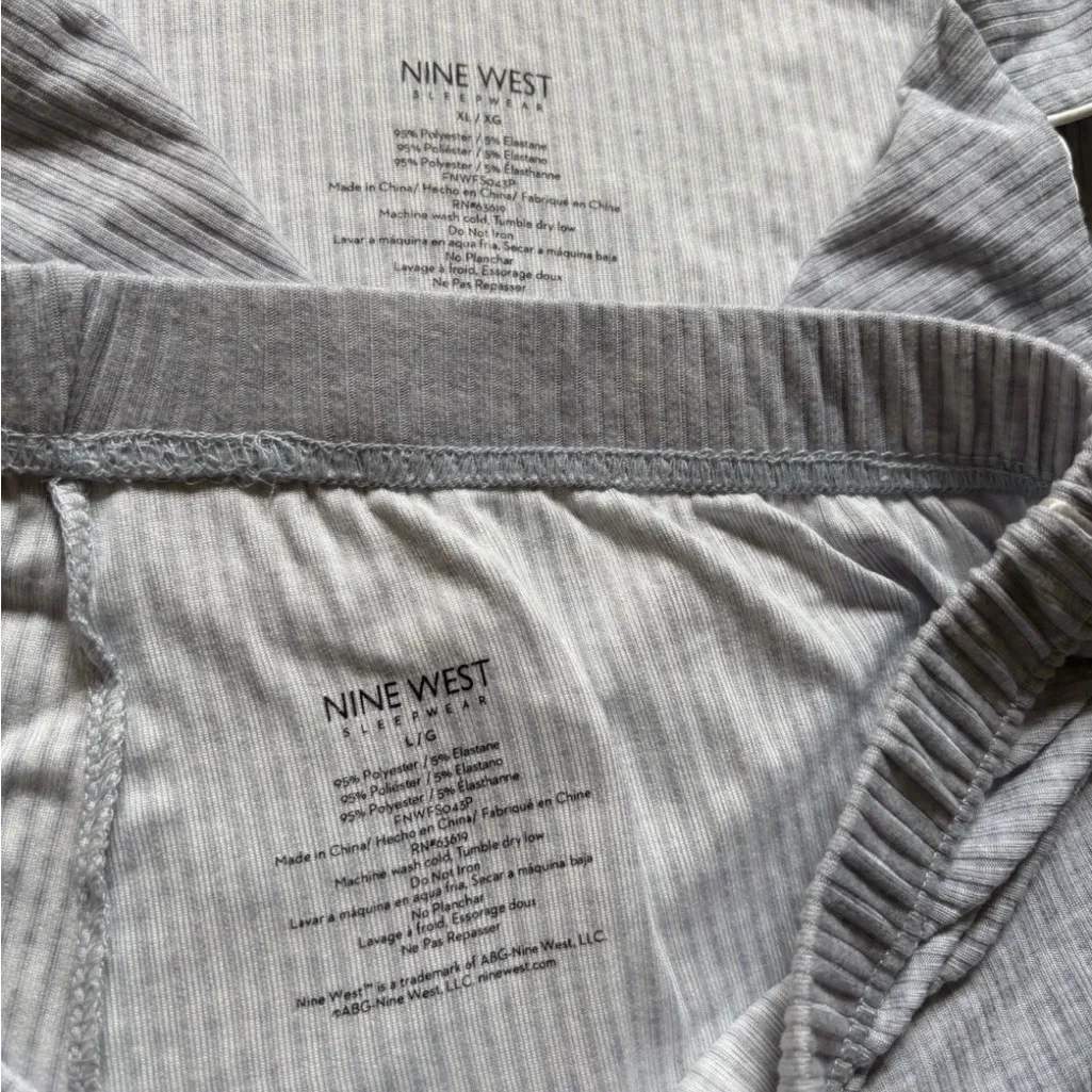 Nine West Oh So Soft Pajamas Gray Sleepwear Set Top Size XL Bottoms Size L NWT - Image 11
