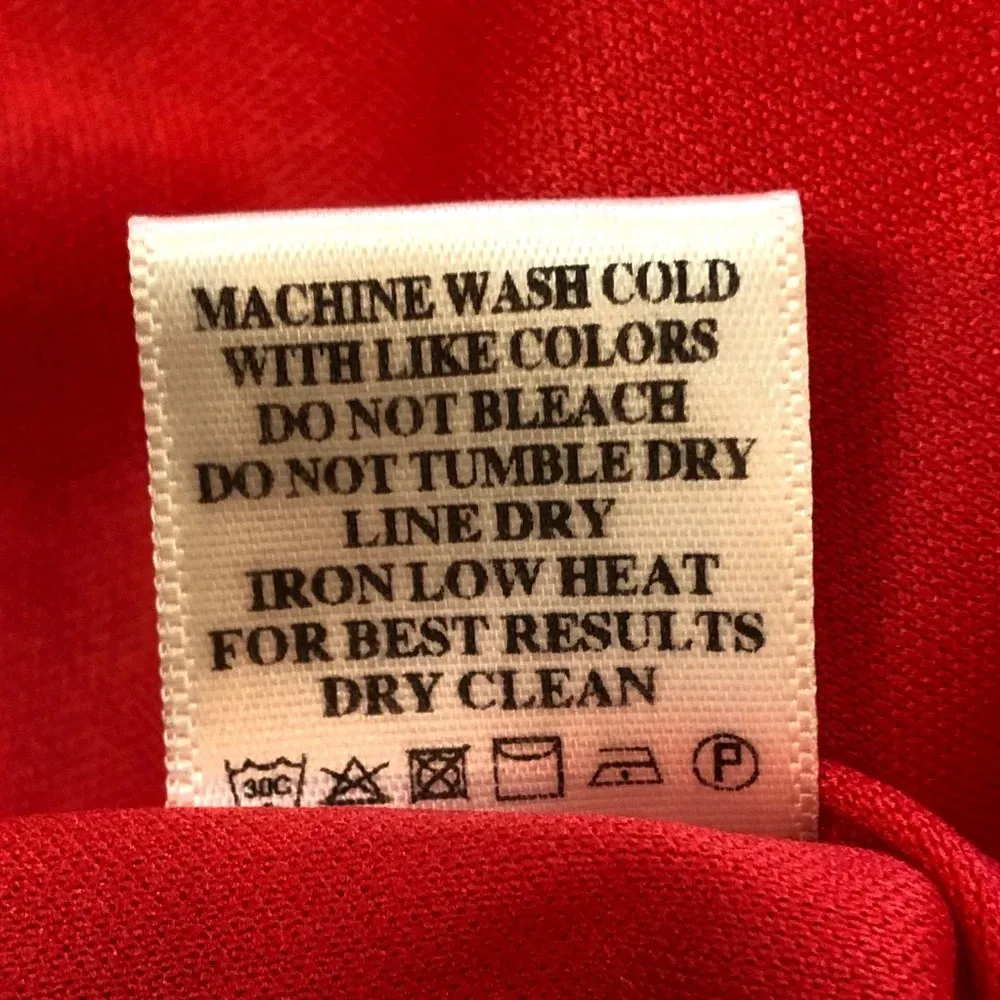 The Nines Red Flowy Mini Dress Tie Waist Bell Sleeves Womens Size Large - Image 3